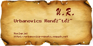 Urbanovics Renátó névjegykártya