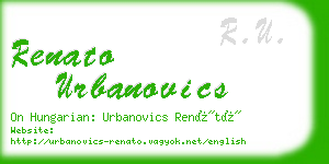 renato urbanovics business card